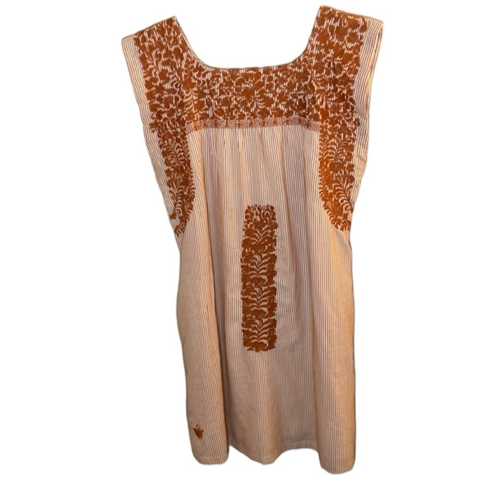 Elegant Tan and White Mini Dress